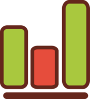 Business graph flat icon 3 colors. png