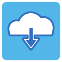 Download flat icon in blue square. png