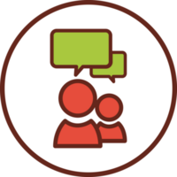 conversation flat icon in circle. png