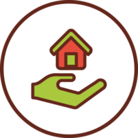 Home loan flat icon in circle. png