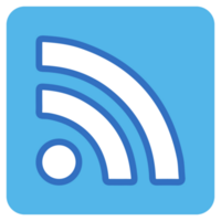 Wifi flat icon in blue square. png