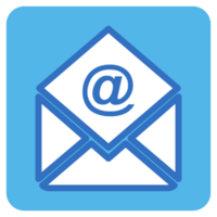 Email eben Symbol im Blau Quadrat. png