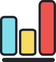 Business graph flat icon. png