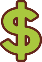 dinero firmar plano icono 3 colores. png