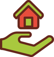 Home loan flat icon 3 colors. png