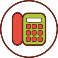 Telephone flat icon in circle. png