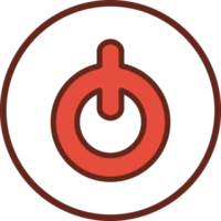 Power button flat icon in circle. png