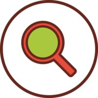 Search flat icon in circle. png