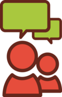 conversation flat icon 3 colors. png