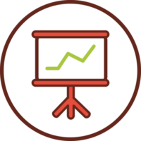 Growth Finance graph flat icon in circle. png