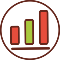 graphique plat icône dans cercle. png