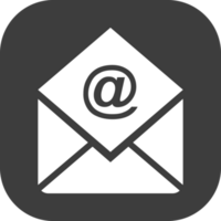 correo electrónico mensaje icono en negro cuadrado. png