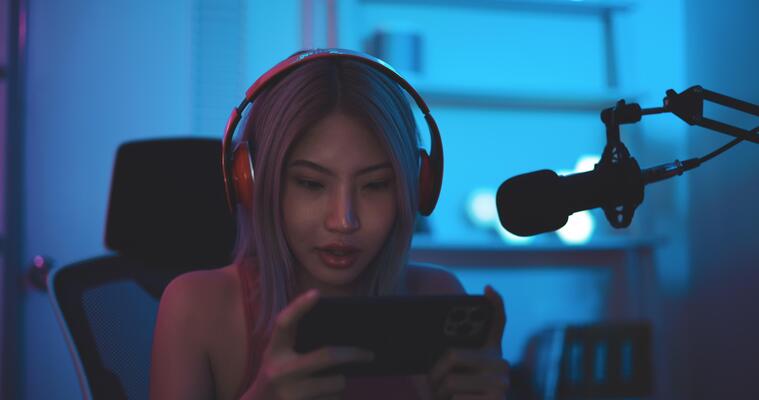 Asian beautiful Esport woman gamer play online video game on computer.  Attractive young girl gaming loser player feeling frustrated and angry  while broadcast live streaming playing cyber tournament. photo – Adult Image