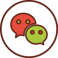 Chat flat icon in circle. png