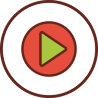 Play flat icon in circle. png