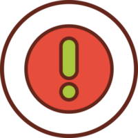 Warn flat icon in circle. png