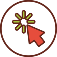 Cursor mouse flat icon in circle. png