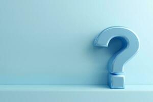 Question mark on blue background. concepts of business support, questions, doubts, and causes. with copy space. photo