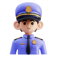 Polizei Offizier 3d Illustration png