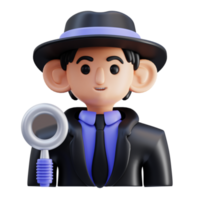 Police Investigator 3D Illustration png