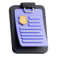 Police Report 3D Illustration png