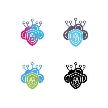 icono de vector de seguridad en la nube