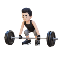 3D Sportsman Character Building Strength and Power with Deadlift Workout png