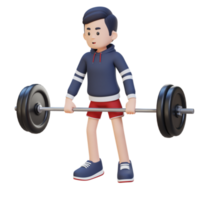 3D Sportsman Character Building Strength and Power with Deadlift Workout png