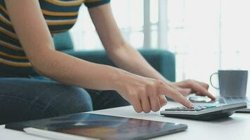 Shot of a asian young business Female working on laptop in her workstation. video