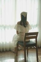 panic attacks alone young girl sad fear stressful depressed emotional.crying use hand cover face begging help.stop abusing domestic violence in women,person with health anxiety,people bad feeling down photo