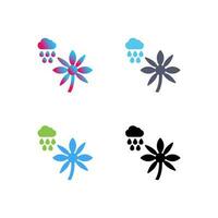 Flower with rain Vector Icon