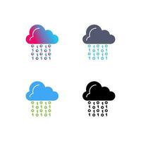 icono de vector de codificación de nube