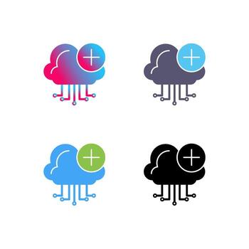 icono de vector de computación en la nube