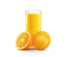 frisch Orange Saft mit Früchte, transparent Hintergrund png