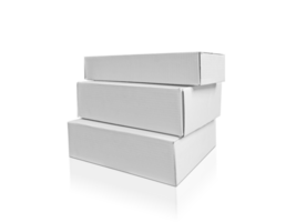 conjunto de blanco caja alto forma producto embalaje. transparente antecedentes png