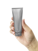 main en portant cosmétique Plastique tube, transparent Contexte png