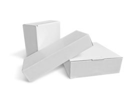 Set of White box tall shape product packaging. transparent background png