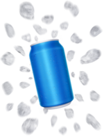 Soft drink with sliced and floating ice away bounce off. transparent background png