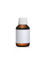 Brown medicine bottle with label, transparent background png
