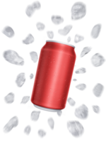 Soft drink with sliced and floating ice away bounce off. transparent background png