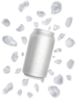 Soft drink with sliced and floating ice away bounce off. transparent background png