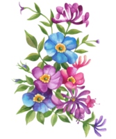 acquerello mazzo di fiori, mano disegnato floreale elemento, bellissimo fiorire png