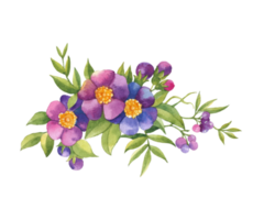 acuarela manojo de flores, mano dibujado floral elemento, hermosa florecer png