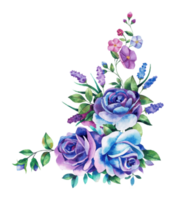 aquarelle bouquet de fleurs, main tiré floral élément, magnifique fleur png