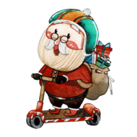 feliz santa claus personagem , fofa santa aguarela png