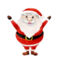 Lycklig santa claus karaktär , söt santa vattenfärg png