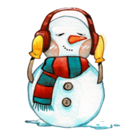aquarelle mignonne bonhomme de neige personnage, joyeux Noël png