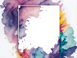 Watercolor frame, copy space for text inside frame. AI Generative png