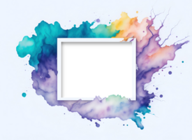 Watercolor frame, copy space for text inside frame. AI Generative png