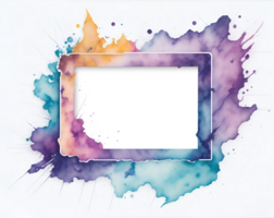 Watercolor frame, copy space for text inside frame. png